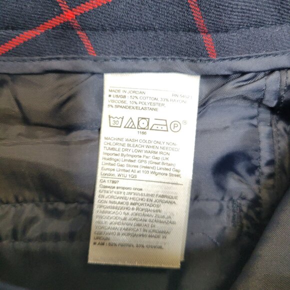 Banana Republic Women's Size 2 Ankle Pants Sloan Slimming Mid Rise Blue Red - Picture 6 of 6